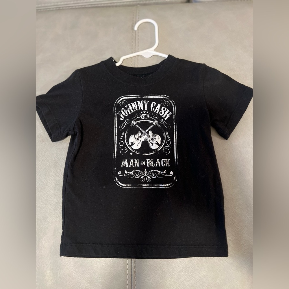 Johnny Cash Kids Black Graphic Tee